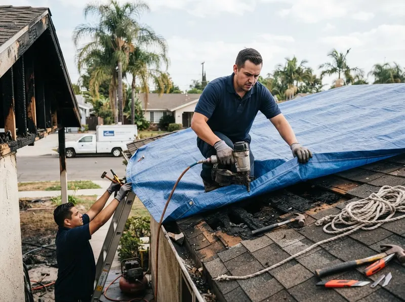 Emergency Board-Up and Roof Tarping in los angeles, CA